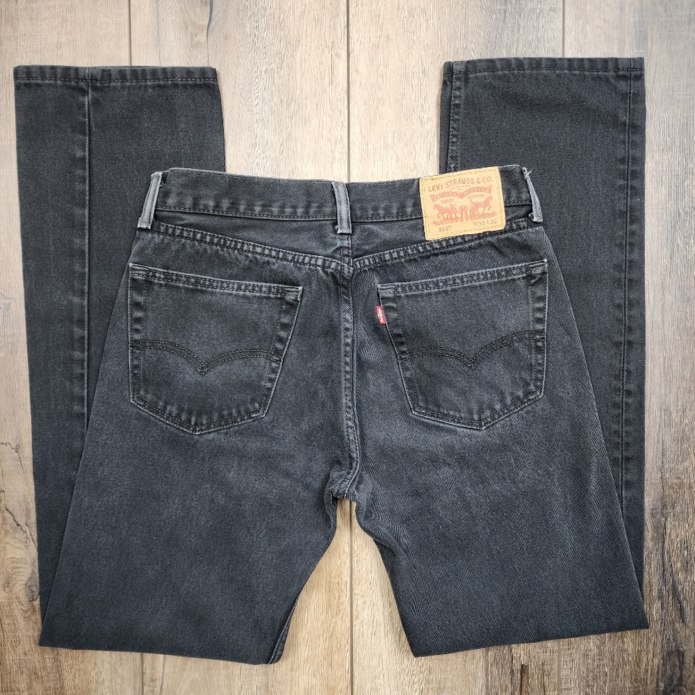 Levi's 505 straight leg jeans black size 32w36l